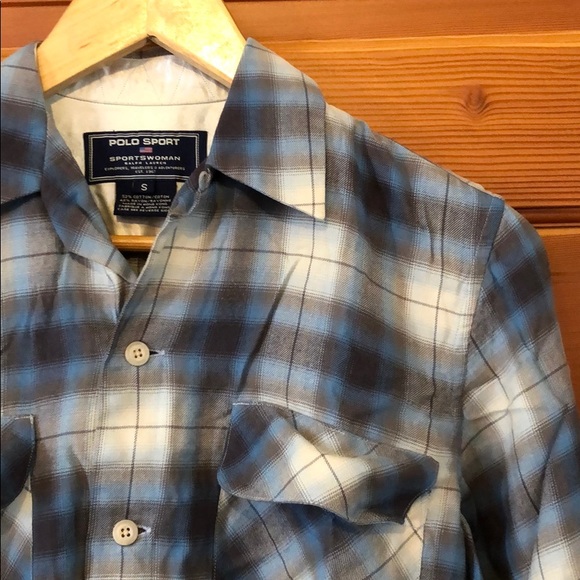 Vintage Ralph Lauren plaid tartan pocket relaxed flannel long sleeve button down - Picture 2 of 9